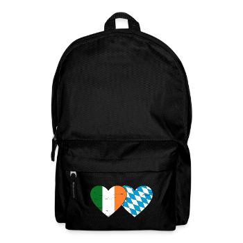 Ireland Bavaria Flag Heart used - Backpack - black - Front