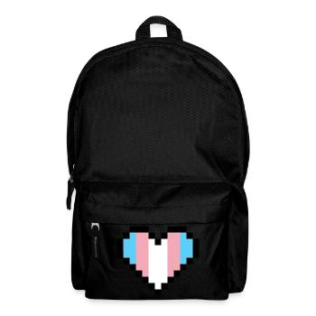 Transgender Pride Pixel Art Herz - Rucksack - Schwarz - Vorne