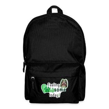 Feeling PAWSOME today! Dog Sheltie Paw Green - Backpack - black - Front