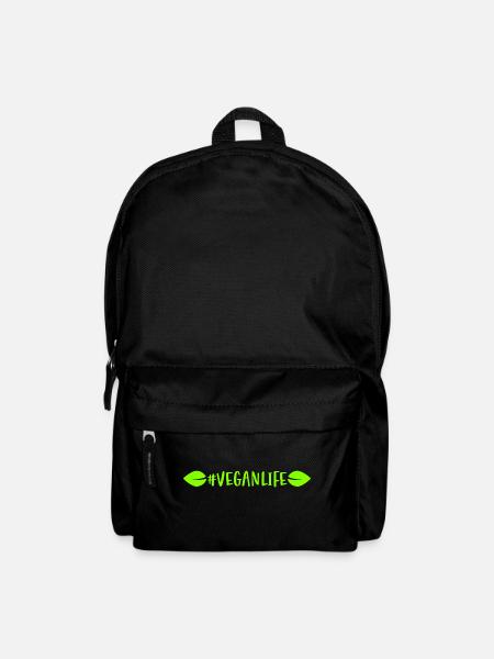 Hashtag Veganlife mit Blätter ein veganes Leben - Rucksack - Schwarz