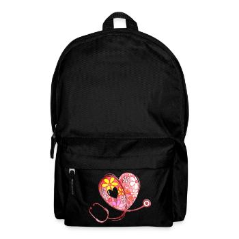 Stéthoscope de soins de santé - Flower Love Heart 2 - Sac à dos - noir - Devant