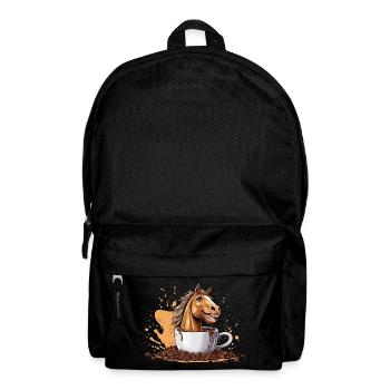 REITER PFERD KAFFEE REITEN - Rucksack - Schwarz - Vorne
