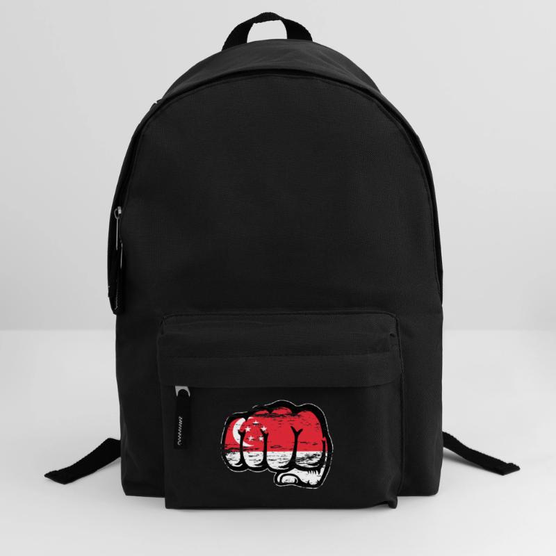 Le drapeau de Singapour est utilisé à la main Sac à dos