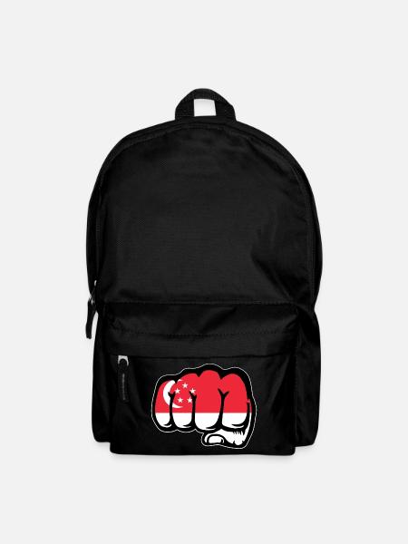 Drapeau de Singapour Poing - Sac à dos - noir