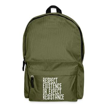 Respecter l’existence ou s’attendre à une résistance - Sac à dos - vert olive - Devant