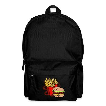 Fries and burger - Backpack - black - Front
