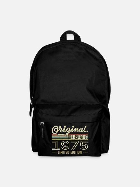 Cadeau Février 1975 - Anniversaire Février 1975 - Sac à dos - noir