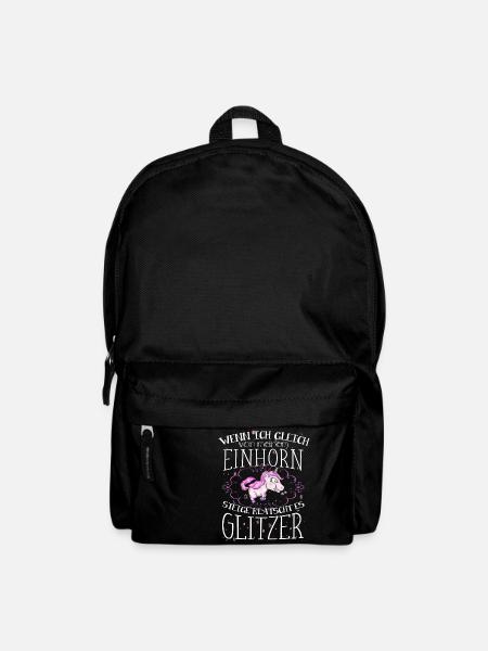 Einhorn - Glitzer - Rucksack - Schwarz