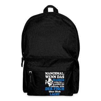 Angeln Fisch lacht - Rucksack - Schwarz - Vorne