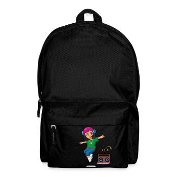 Hip Hop Girl tanzt mit Ghetto Blaster Breakdance - Rucksack - Schwarz - Vorne