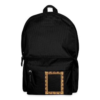 🖼️ Braun goldener Bilderrahmen - Rucksack - Schwarz - Vorne