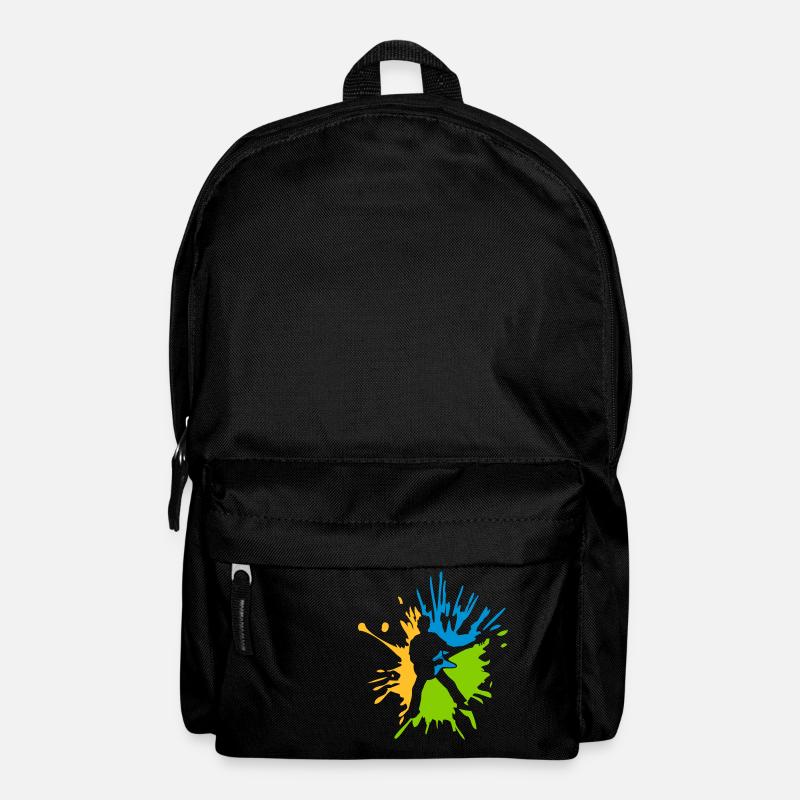 Bunte Tropfen Gitarrist Farbklecks - Rucksack - Schwarz