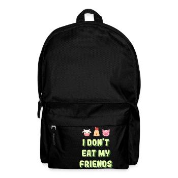 Hühner Kuh Schwein Freunde Design für Veganer - Rucksack - Schwarz - Vorne