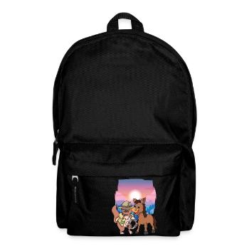 Grimmig Katze Wilder Westen Katzen Reiter Reiterin - Rucksack - Schwarz - Vorne