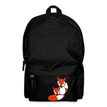 2 Amis Renards Roux Renard Deux Animaux Sauvages Équipe - Sac à dos - noir - Devant