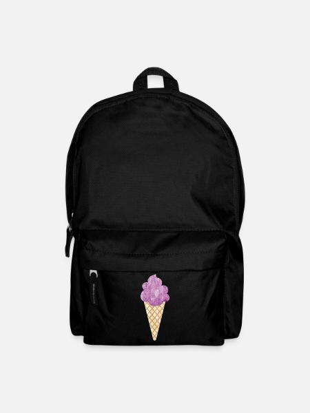 Eiscreme Icecream Eis Waffel Eiskrem Eisdiele lila - Rucksack - Schwarz