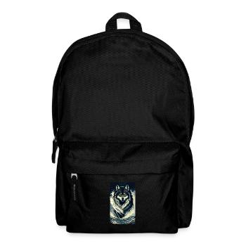 Loup | Prédateur | Chien | Mystique - Sac à dos - noir - Devant