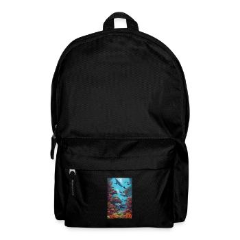 Shark | Great White Shark | Sea creature | Fish - Backpack - black - Front