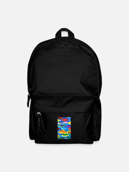 Poissons | Modèle | Patrons de poissons | Pêcheur - Sac à dos - noir
