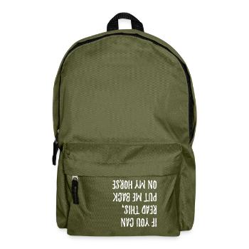 Riding horse - Backpack - olive green - Front
