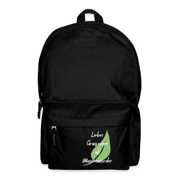 Vegan Veganer Tierschutz Vegetarier Vegetarisch - Rucksack - Schwarz - Vorne
