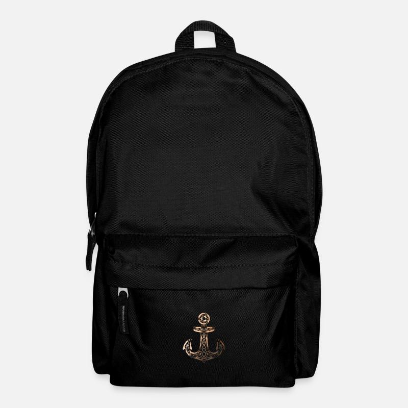 Wikinger Anker - Retro Kupfer - Rucksack - Schwarz