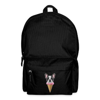 Französische Bulldogge als Waffeleis - Rucksack - Schwarz - Vorne