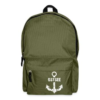 Fashionbutze Anker Ostsee weiss - Rucksack - Olivgrün - Vorne