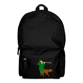 Chasse, chien, chasseur - Sac à dos - noir - Devant