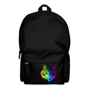 Regenbogenkatze - Rucksack - Schwarz - Vorne
