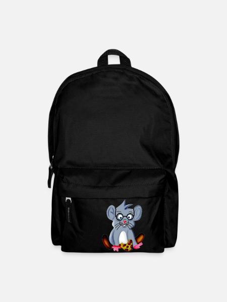 Schlau Streber Maus mit Brille als Brillenschlange - Rucksack - Schwarz