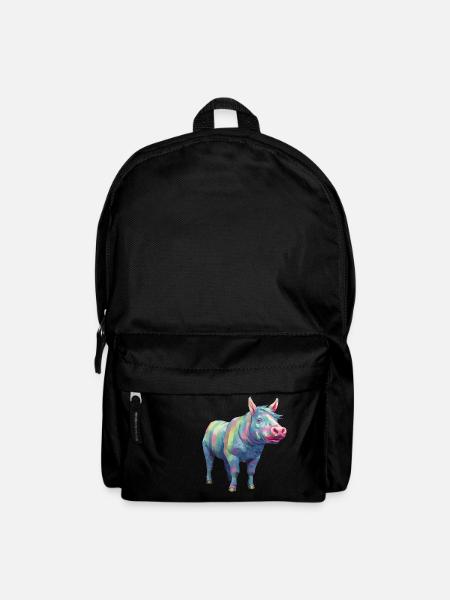 Schwein und Pferd - Regenbogen Moderne Kunst - Rucksack - Schwarz