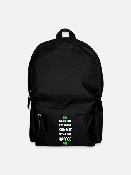 Wenn du das lesen kannst bring mir Kaffee - Rucksack - Schwarz