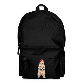 Bär Weihnachten Fußball - Rucksack - Schwarz - Vorne