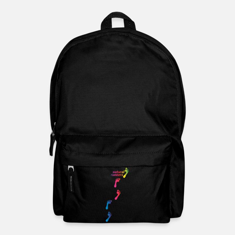 Rainbow Footprints - go barefoot through life - Backpack - black
