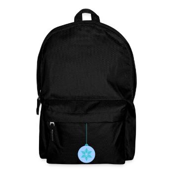 Boule de Noël flocons de neige bleu ornement - Sac à dos - noir - Devant
