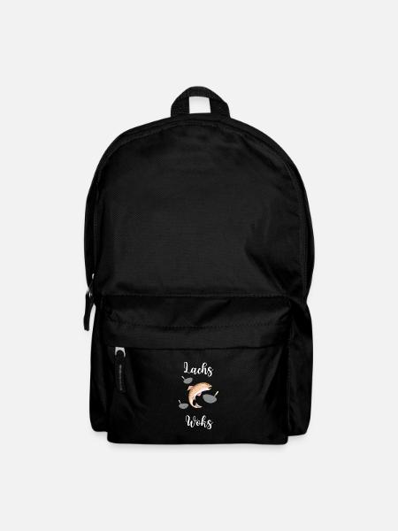 Lachs Woks - lustiger Logopädie Spruch Stimme Cool - Rucksack - Schwarz