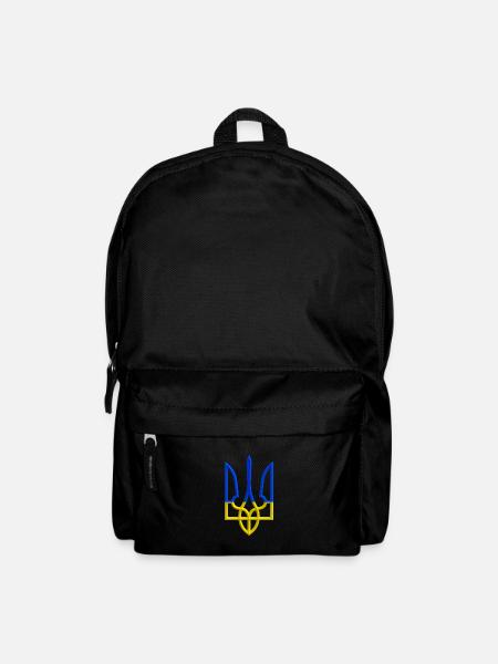 Ukraine Coat of Arms Symbol Gerfalcon Trident Trident Trident - Backpack - black