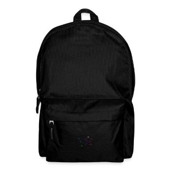Weltkarte Line Art Urlaub bunt Kontinente Geschenk - Rucksack - Schwarz - Vorne