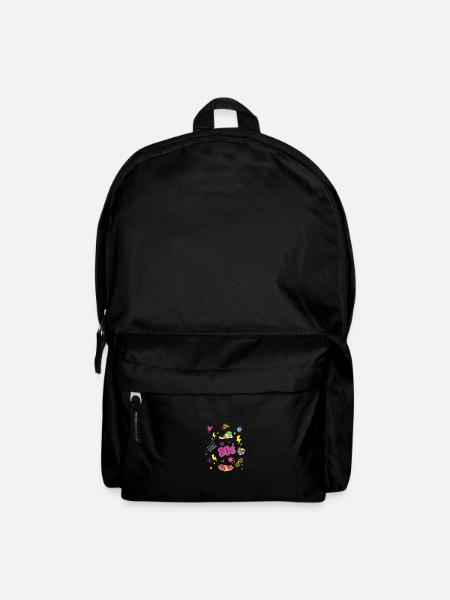 80s 80er Party Outfit Kostüm - Rucksack - Schwarz