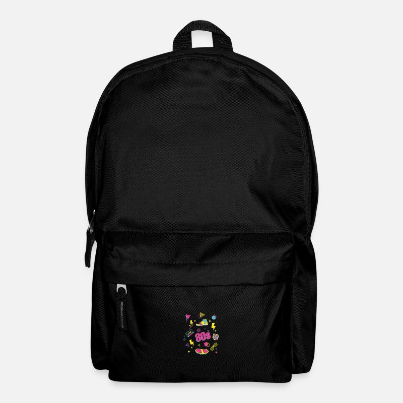 80s 80er Party Outfit Kostüm - Rucksack - Schwarz