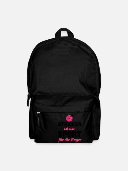 Stricken ist wie Sport - für die Finger - Rucksack - Schwarz