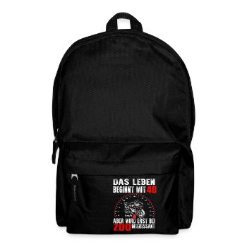 Geburtstag Superbike · 40 Jahre · Shirt · Tacho - Rucksack - Schwarz - Vorne