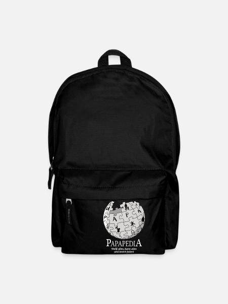 Papapedia Papa das Orakel Allwissend lustig Vater - Rucksack - Schwarz