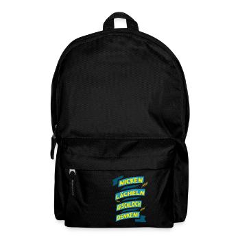 Nicken Lächeln A....loch Denken!!! - Rucksack - Schwarz - Vorne