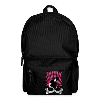 DJ mit Turntables - Rucksack - Schwarz - Vorne