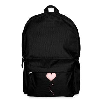 Luftballon Herz rosa pastell - Rucksack - Schwarz - Vorne