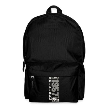 März Jahrgang 1957 66. Geburtstag Mann Original - Rucksack - Schwarz - Vorne