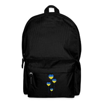 Solidarität und Herz Ballons für die Ukraine - Rucksack - Schwarz - Vorne