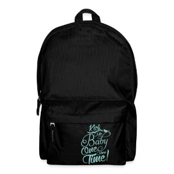 pregnant baby child born birth gift idea - Backpack - black - Front